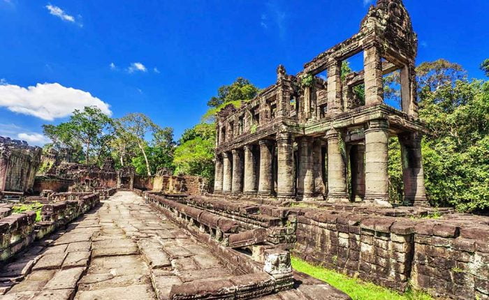 Preah Khan, un ancien temple khmer situé à Siem Reap, Cambodge