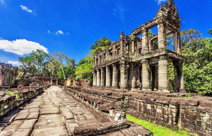 Preah Khan, un ancien temple khmer situé à Siem Reap, Cambodge