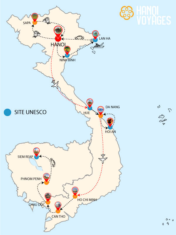 Circuit Vietnam Cambodge 21 jours