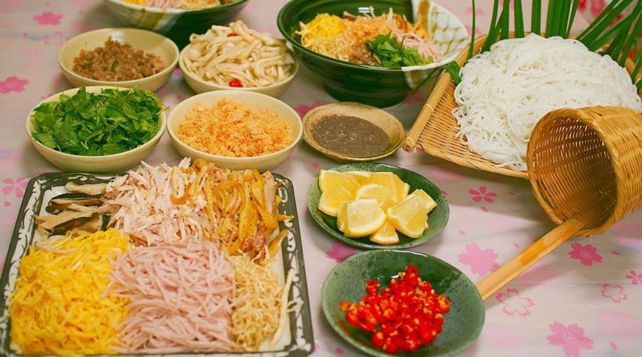 Ingrédients du bun thang